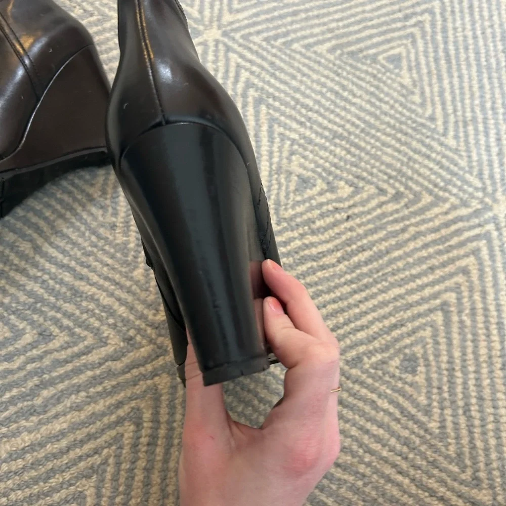 PRADA Leather Wedge Booties Boots - Picture 6 of 10